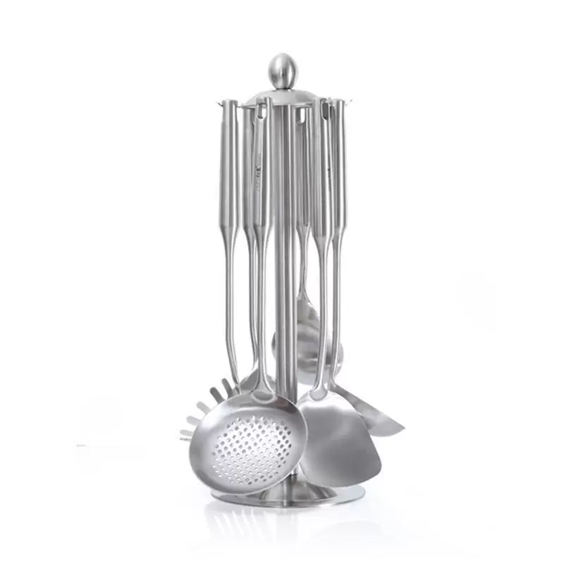 Stainless steel kitchenware hanging rack six hook bracket spatters spoon spoon frying spoon spoon spoon spoon spoon spoil germ bonus gurgery storage rack