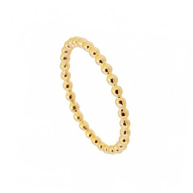 Foreign Trade French Minority Ins Index Finger Ring Bone Joint Simple Ring 18k Gold Copper Ring Dot Beads Little Finger Ring Couple's Ring display picture 1
