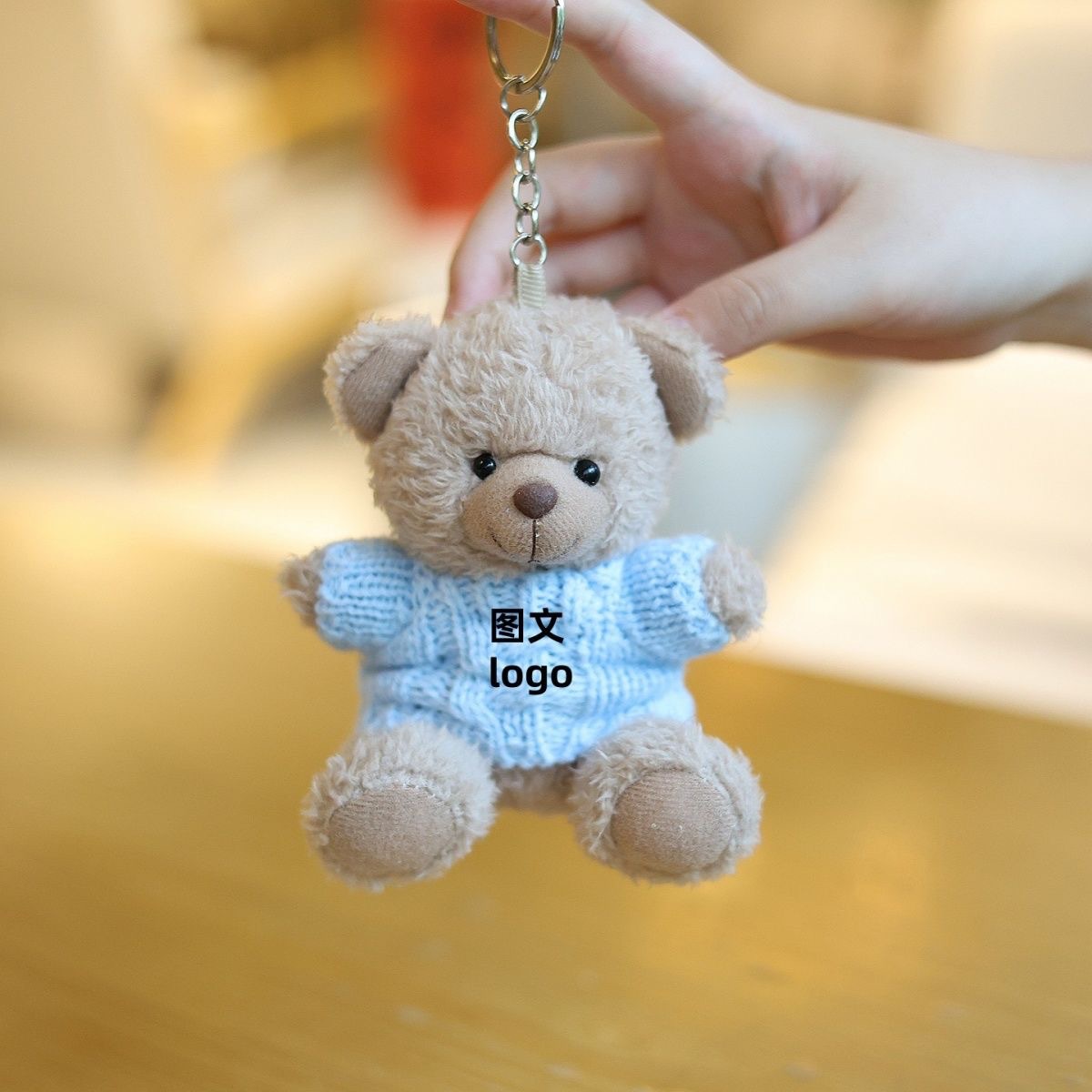 Vestido Teddy Bear colgante 12 cm emblema de patrón de muñeca de oso muñeca de regalo de actividad se puede imprimir LOGO