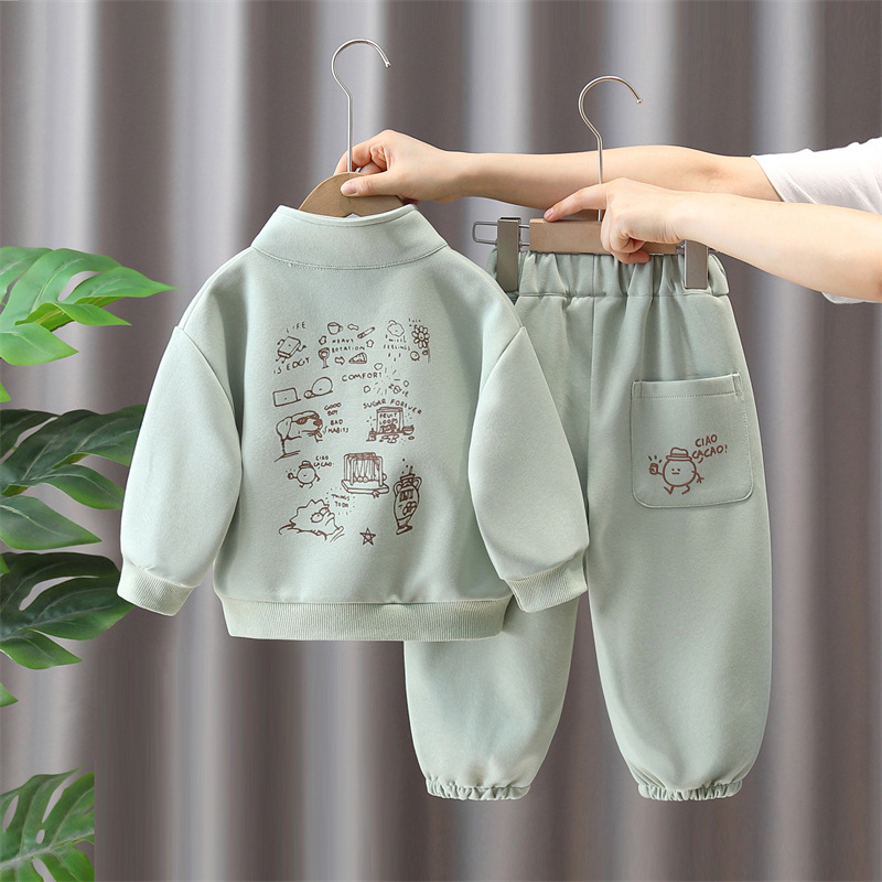 5985 traje de niño ropa de otoño 2024 nuevo suéter de cuello redondo para niños bebé primavera y otoño moda hermosa moda extranjera
