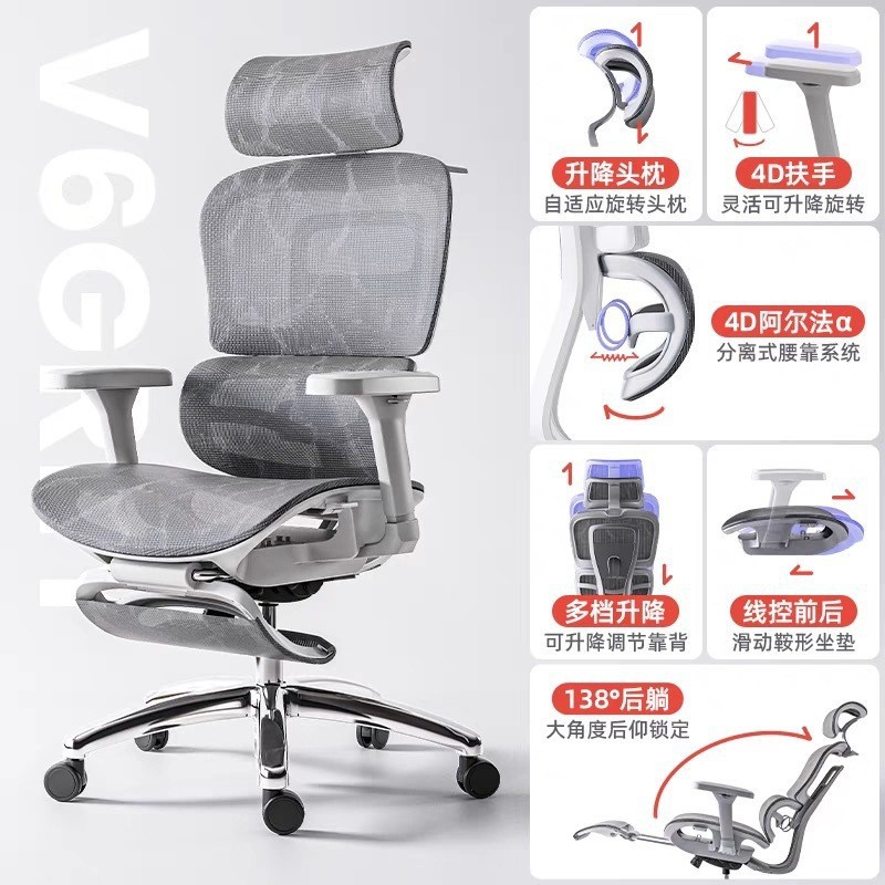 Silla ergonómica cómoda silla de oficina de larga duración Silla de computadora para el hogar SILLA DE personal Silla de entrenamiento de conferencias soporte de cintura ajustable