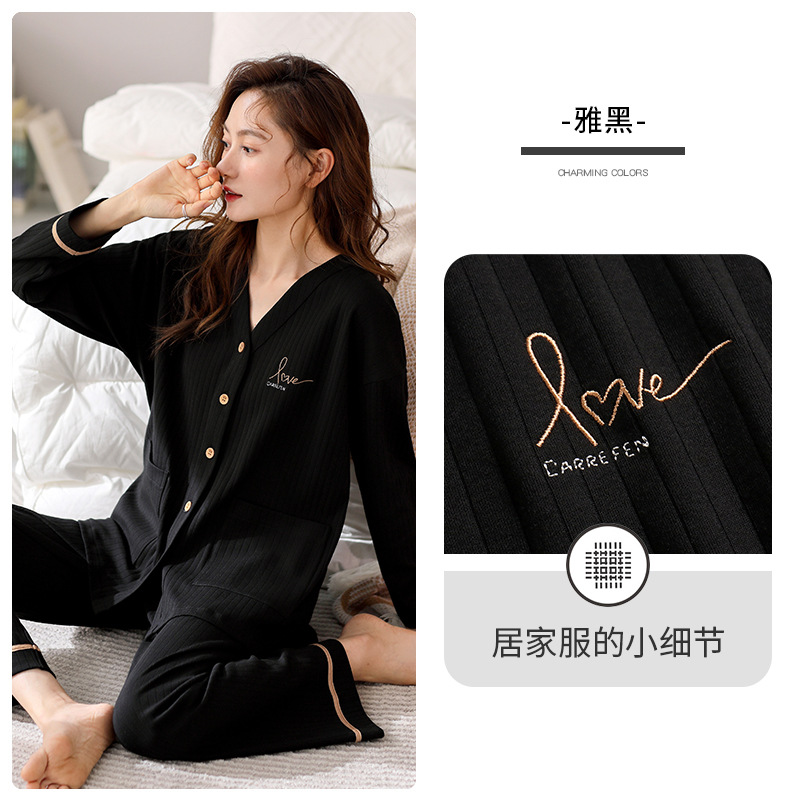 Pijamas de las mujeres primavera y otoño 100% algodón manga larga verano Delgado homewear más tamaño traje