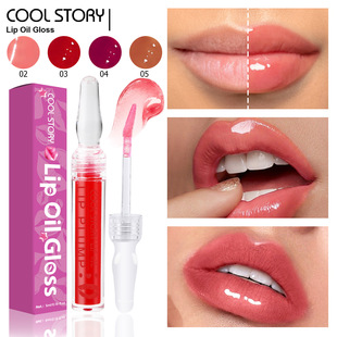 Cross-Border Makeup Colored Lip Oil Moisturizing, Moisturizing, Plump, Clear, Non-Sticky, Natural and Comfortable Lip Oil Foreign Trade Makeup