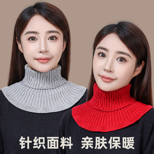 high quality Autumn and Winter Fake Collar Women's All-match Knitted Scarf Sweater Turtleneck Cervical Neck Protection Neck Cover Warm Wool Pullover
