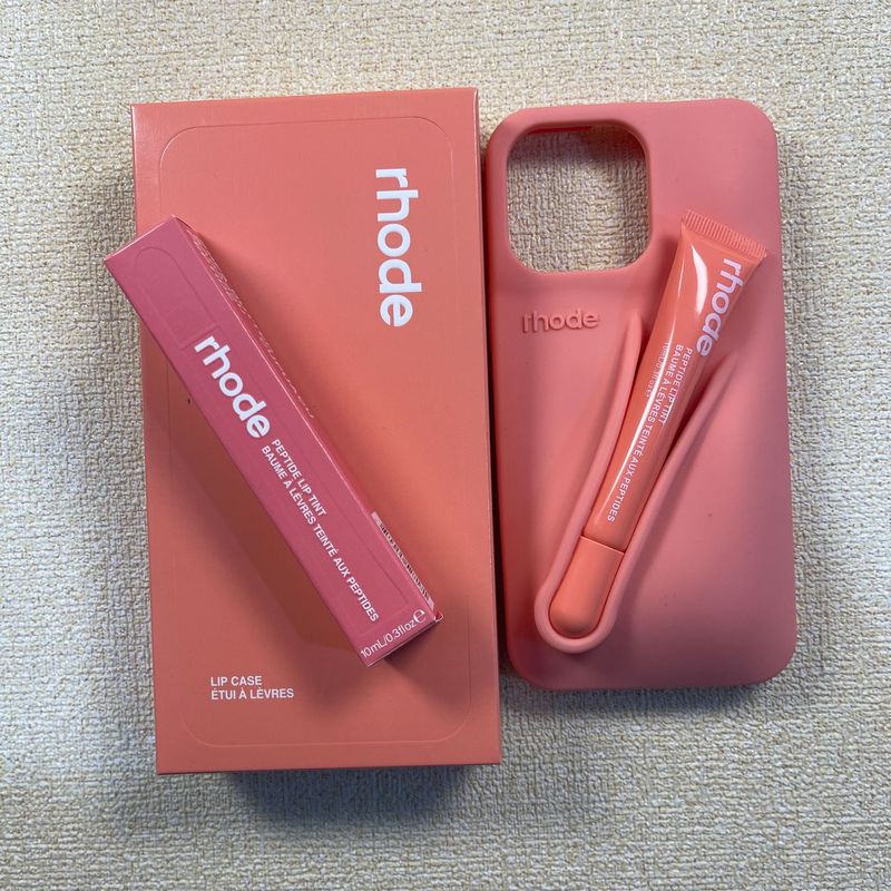 海莉rhode同款唇彩硅胶适用iphone16promax苹果13pro硅胶手机壳|undefined