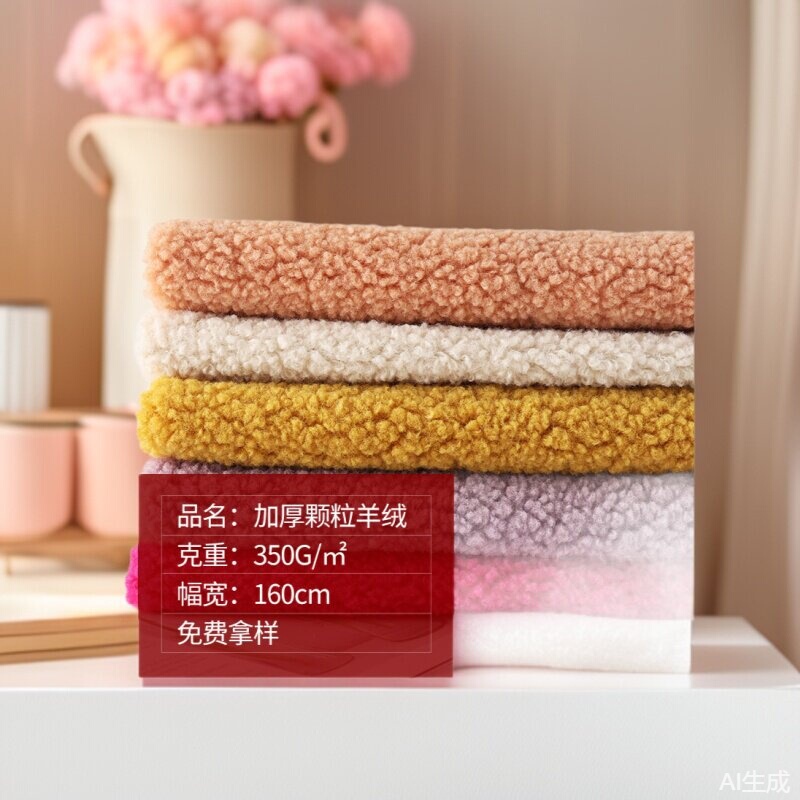 Factory spot wholesale thickened grain cashmere 320 grams thickened wool grain lamb grain velvet clothing fabric