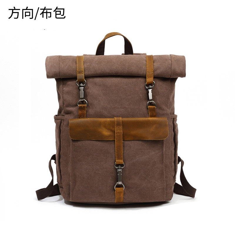 Men's Canvas Backpack, Women's Casual Backpack, European and American College Style School Bag, Large Capacity Travel Mountaineering Bag
