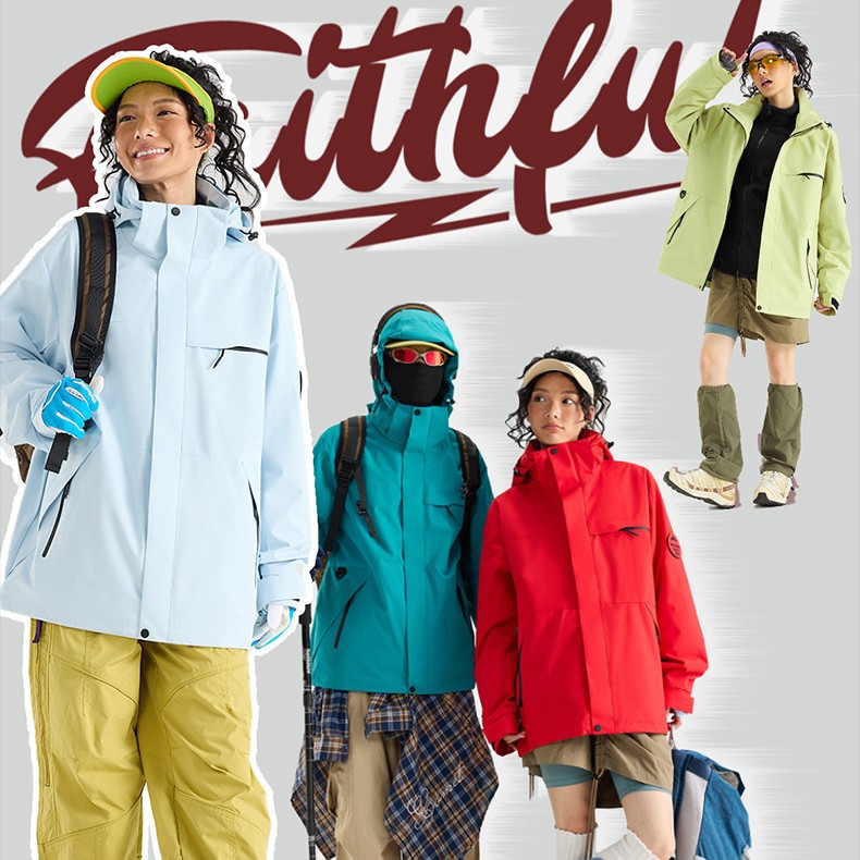 Luo Duo Style Women's Three-In-One Outdoor Fleece down Jacket Men's Windproof and Waterproof Hiking Jacket