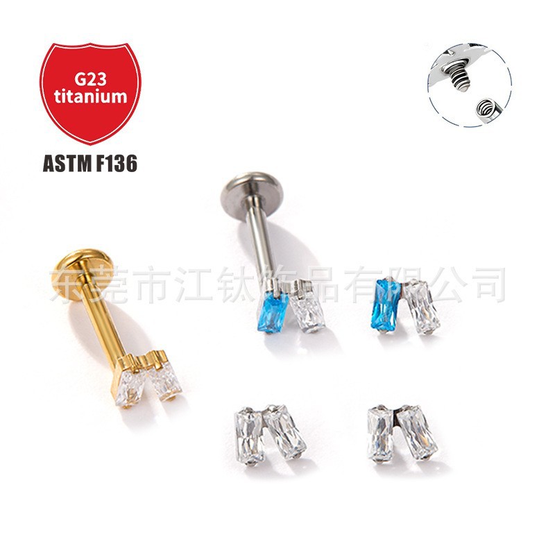 Pointed titanium steel lip stud product view