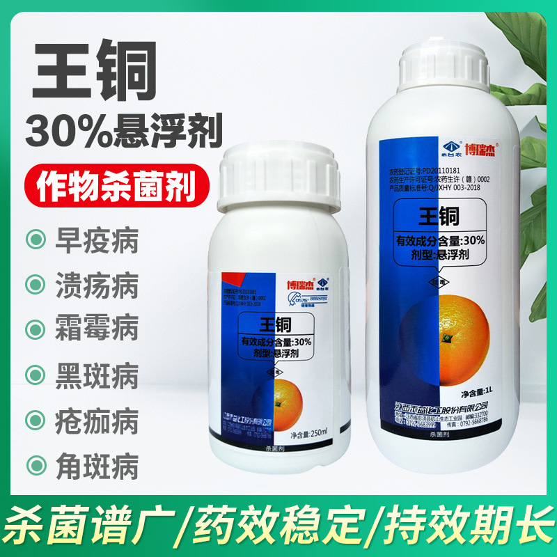 博瑞杰30%王铜悬浮剂角斑病流胶病枯萎病穿孔病农药真菌杀菌剂|ms