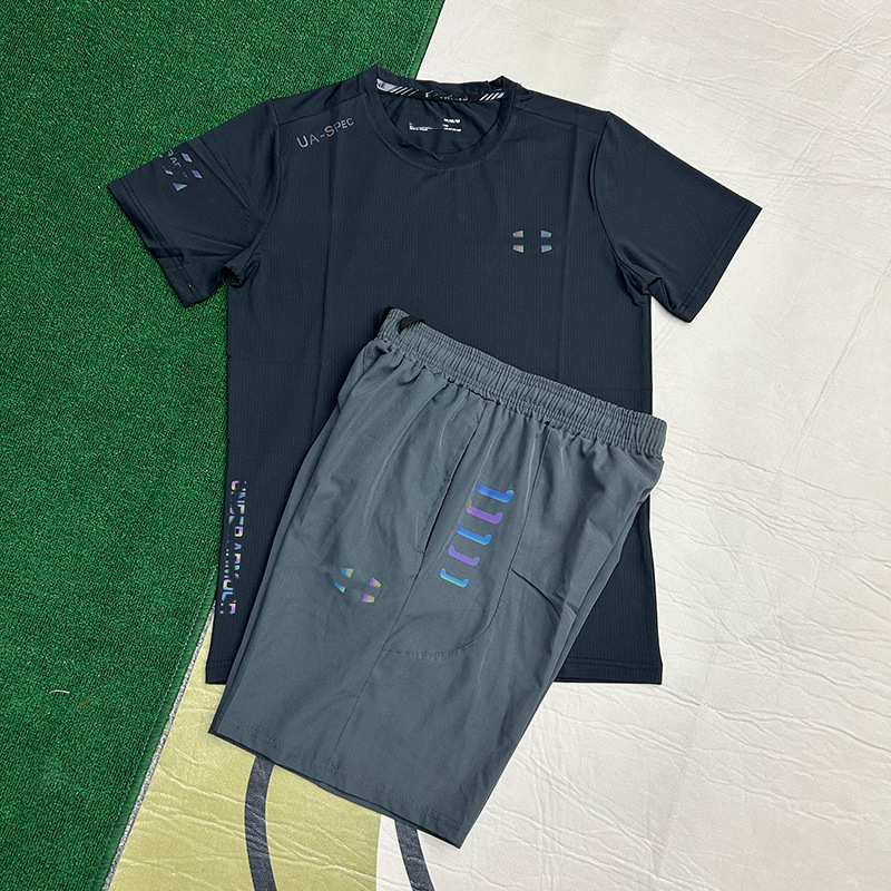 Hombres nuevos al por mayor deportes de secado rápido transpirables de manga corta camiseta de entrenamiento de hielo suelta chaqueta casual fitness