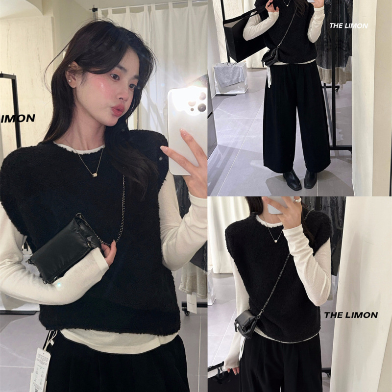 thelimon柠檬绿茶小个子无袖针织背心女2025秋季叠穿坎肩显瘦上衣|undefined