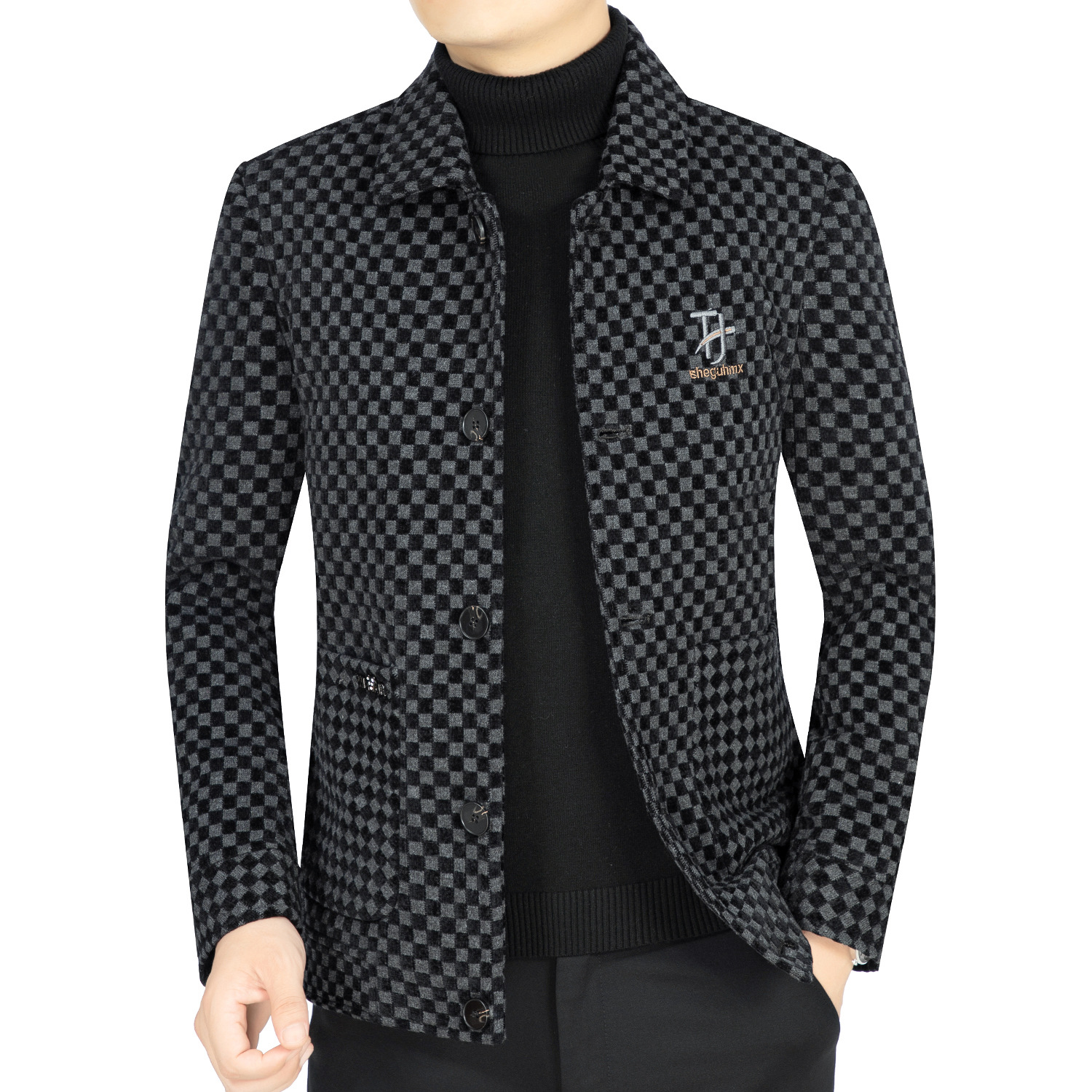 Abrigo de lana de invierno abrigo de lana casual de los hombres para el algodón joven y de mediana edad y engrosamiento ni abrigo de lana de los hombres