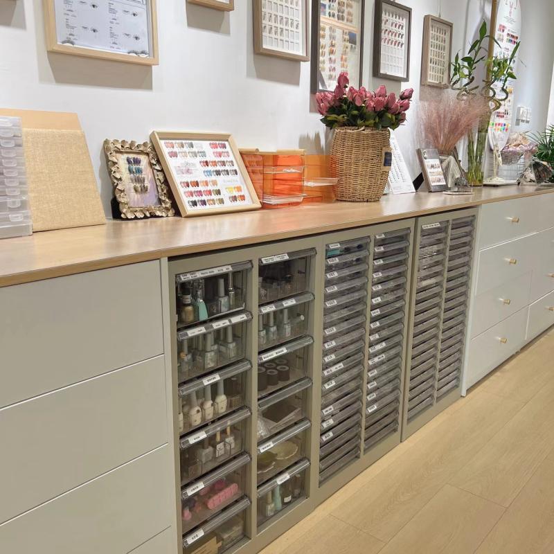 美甲店展示柜美甲柜子落地柜甲油胶收纳柜墙柜指甲油色板美甲边柜