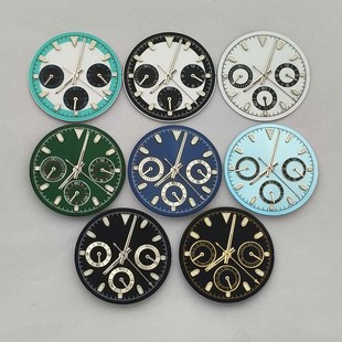 Watch Accessories 29.5mm Enamel Sun Pattern Quartz Dial + Watch Needle Green Luminous Suitable for Japanese Vk63 Movement
