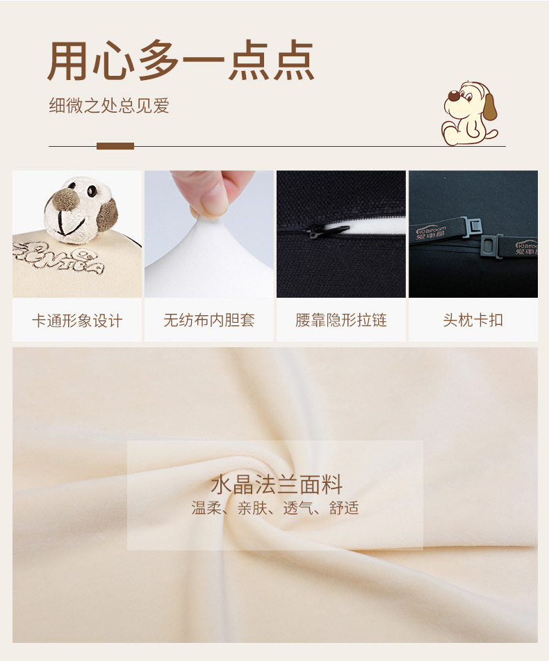 Aichewu Car Headrest, High-End Car Lumbar Support, Seat Pillow, Neck Pillow, Cartoon Memory Foam Pillow
