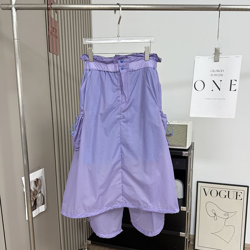 大厂订单!夏季新品户外轻量休闲百搭背带裙女开叉半身裙长裙女|undefined