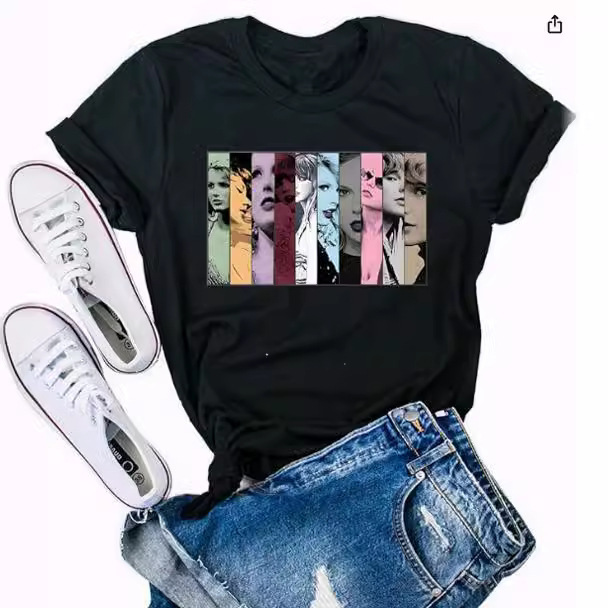 Foreign trade women's tops cross-border e-commerce Amazon Taylor Swift printed colored cotton T-shirt Foreign trade women's tops cross-border e-commerce Amazon Taylor Swift printed colored cotton T-shirt