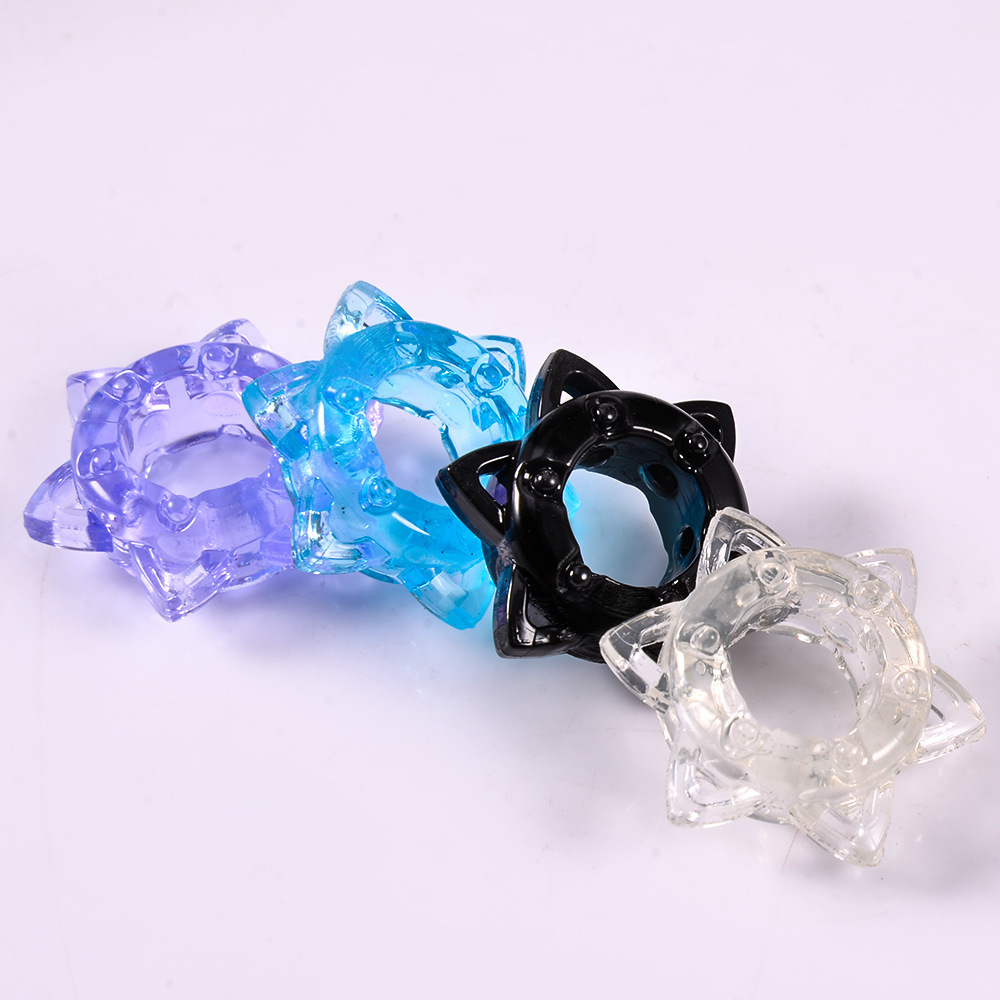 Caterpillar Crystal Delay Ring TPE Locking Sun Ring Adult Toy — detail image 1