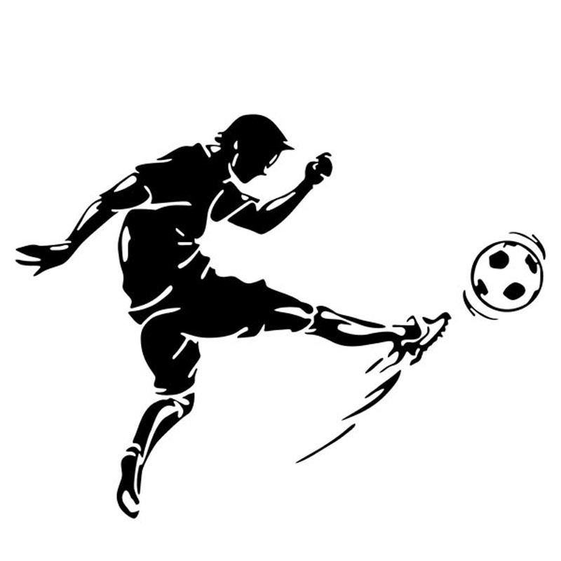 Comercio exterior pegatinas de coches de fútbol reflectante nueva venta caliente fútbol deportes fans amor jugando al fútbol pegatinas de coches