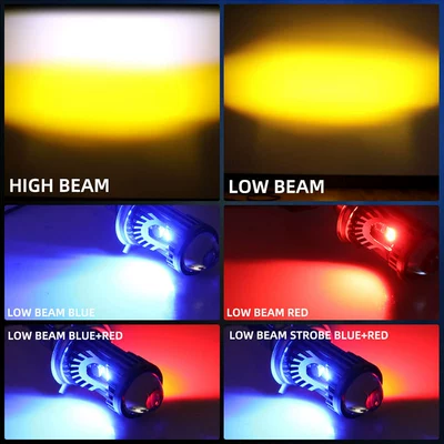 Ba20D H4 P15D White-Yellow | Motorcycle headlights, headlights