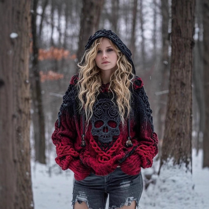 2025新款欧美跨境爆款秋冬宽松连帽上衣休闲落肩复古女装印花卫衣