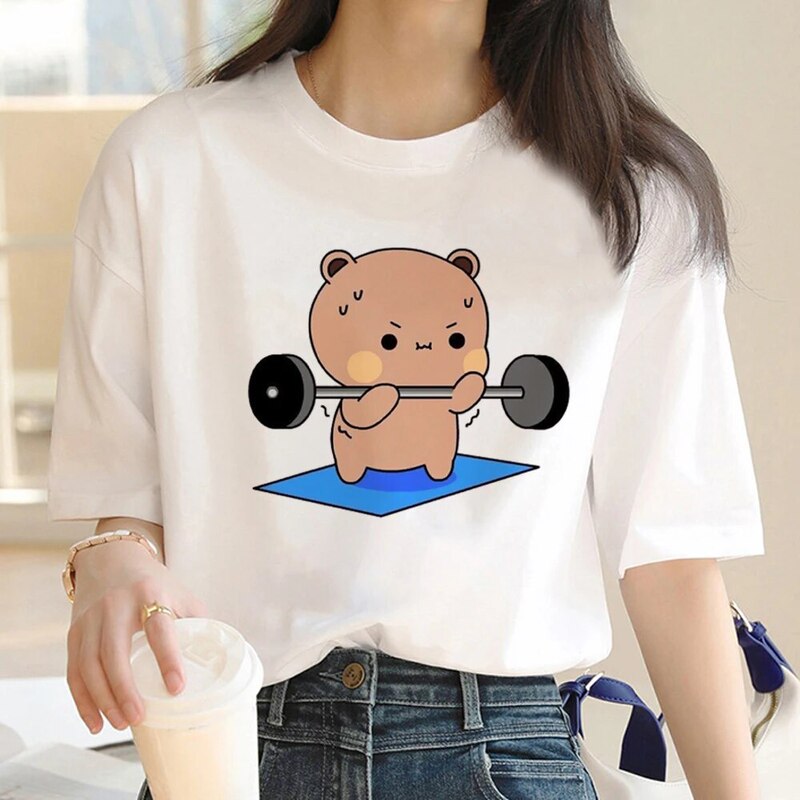 Bubu Dudu T-Shirt Female Kawaii Cartoon Y2k Punk Funny T-Shirt Hip Hop Unisex Street Costume Harajuku