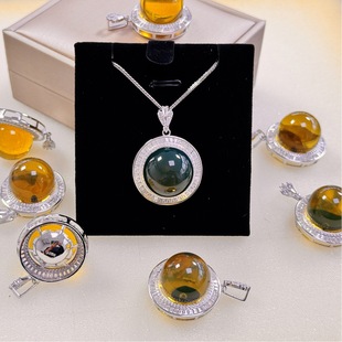17mm Mexico Lamper Seiko Inlaid S925 Silver Sweater Chain Pendant Jewelry Source Factory Primary Source