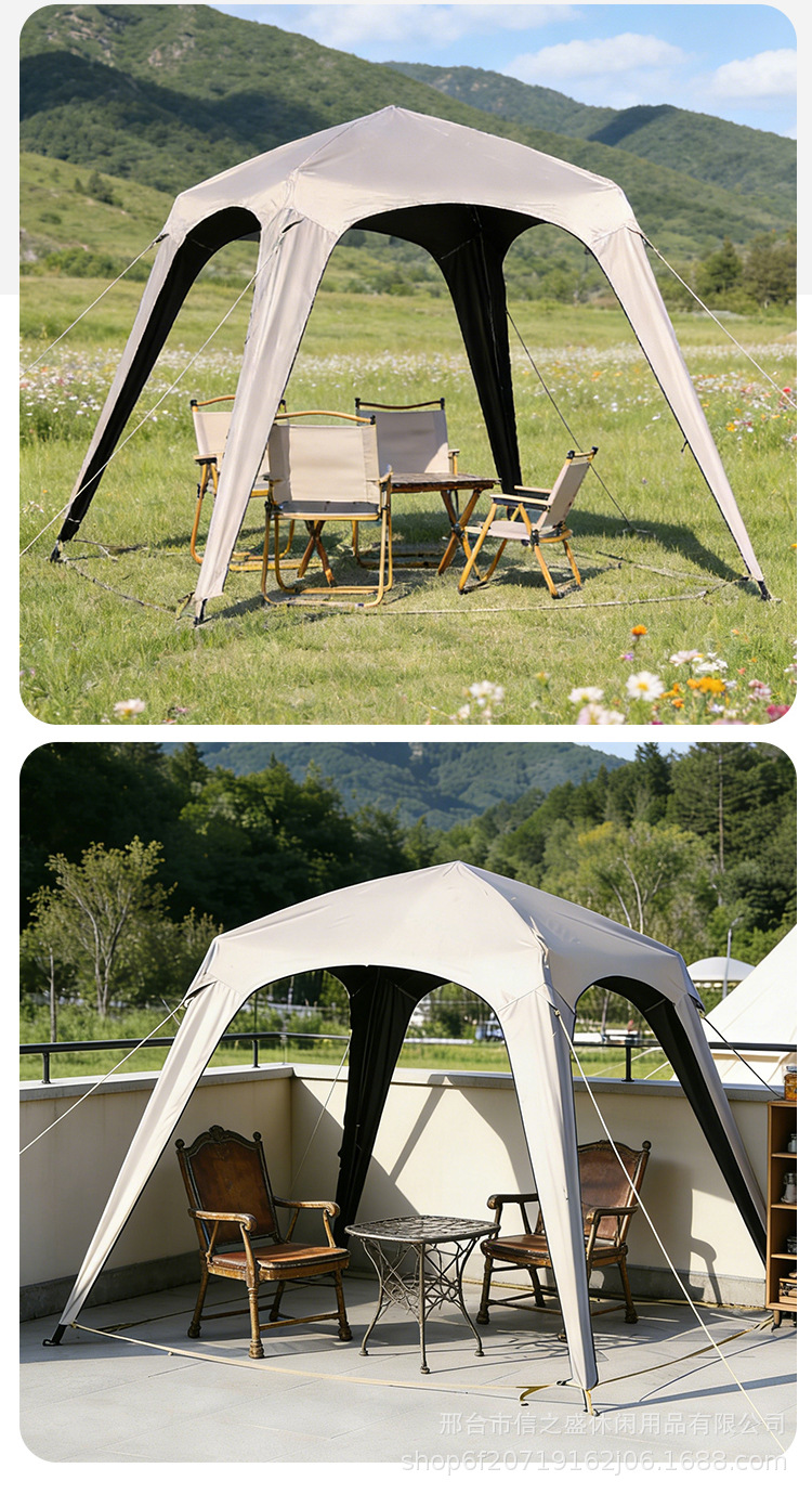 Factory wholesale 2-in-1 instant setup waterproof and sun-proof outdoor camping canopy tent