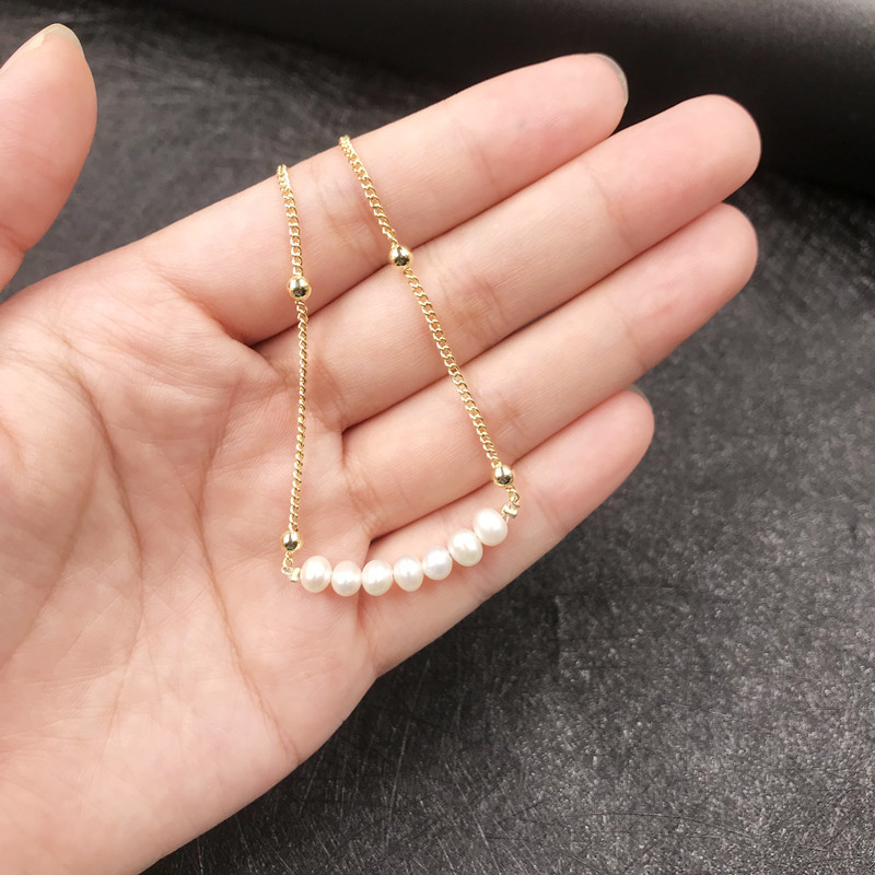 Fashion Geometric Copper Necklace Pearl Copper Necklaces