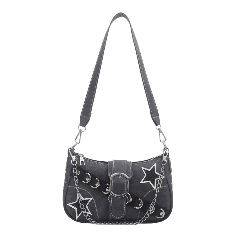 Nuevo diseño de nicho de moda en otoño e invierno 2026 cinturón rosa, palo de método estrella, bolso de hombro, bolso de mujer caliente, cadena de axilas, bolso de mujer