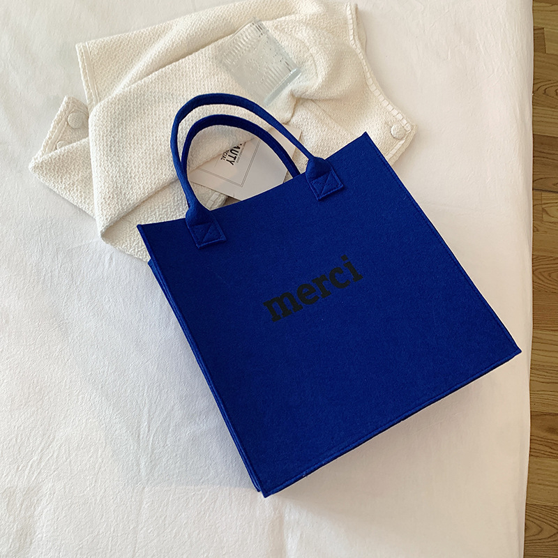 Bolsos de fieltro de gran capacidad, simples y versátiles, bolsos de mujer, bolsos bento, bolsos de viaje convenientes, bolsos de compras