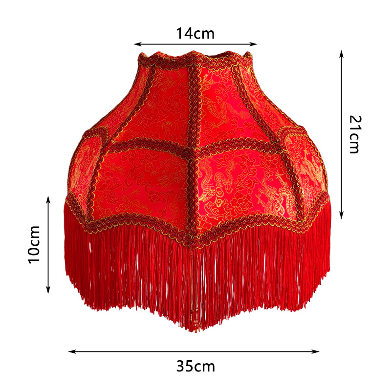 14x35x21 레드 드래곤 패턴 패브릭 갓