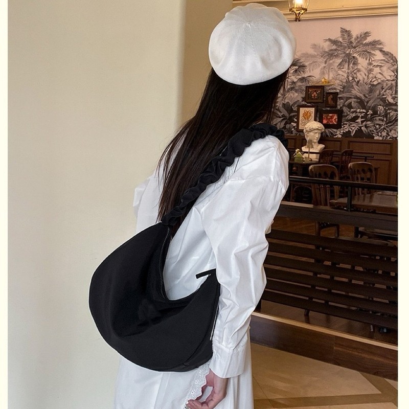 bh6163女士新款时尚百搭小众设计阿哒褶皱休闲运动风单肩包云朵包|undefined