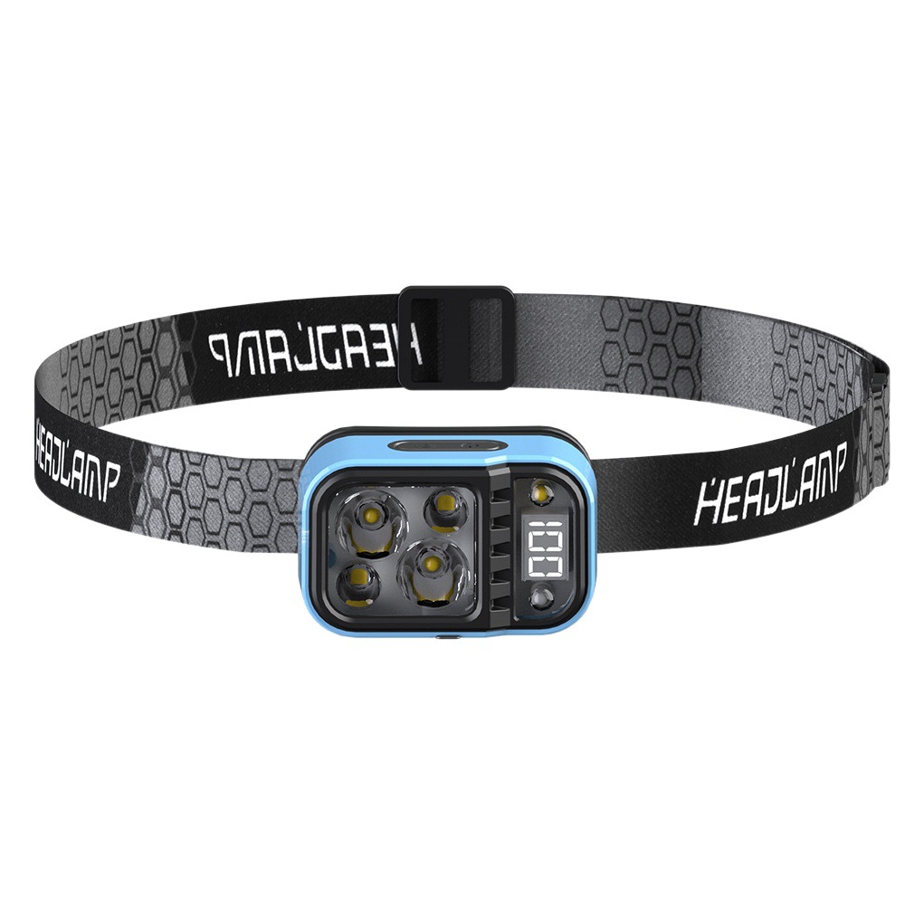 Transfronterizo nuevo LED Faro de inducción de onda faro USB recargable montado en la cabeza noche corriendo pesca mini faro