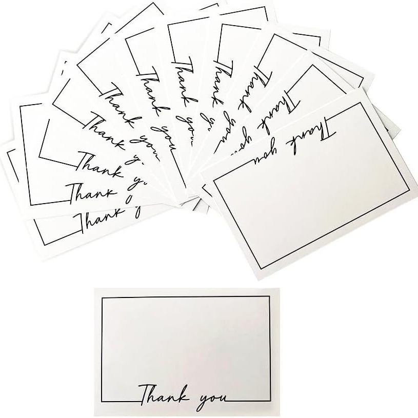 爆款贺卡双面感谢贺卡带信封组合套装支持各类节日卡片定 制批发