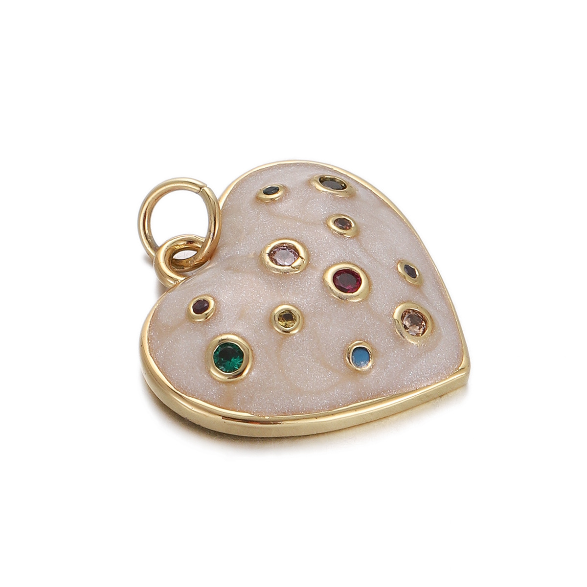 2g Weight Pendant Jewelry Making Type Gold Plated Plating Material Zircon Inlay Material 1 Piece Quantity Casual, Daily Occasion Copper Material Heart Shape Pattern Women's Gender Simple Style Style 1 Piece Copper Zircon Gold Plated Heart Shape Pendant 34