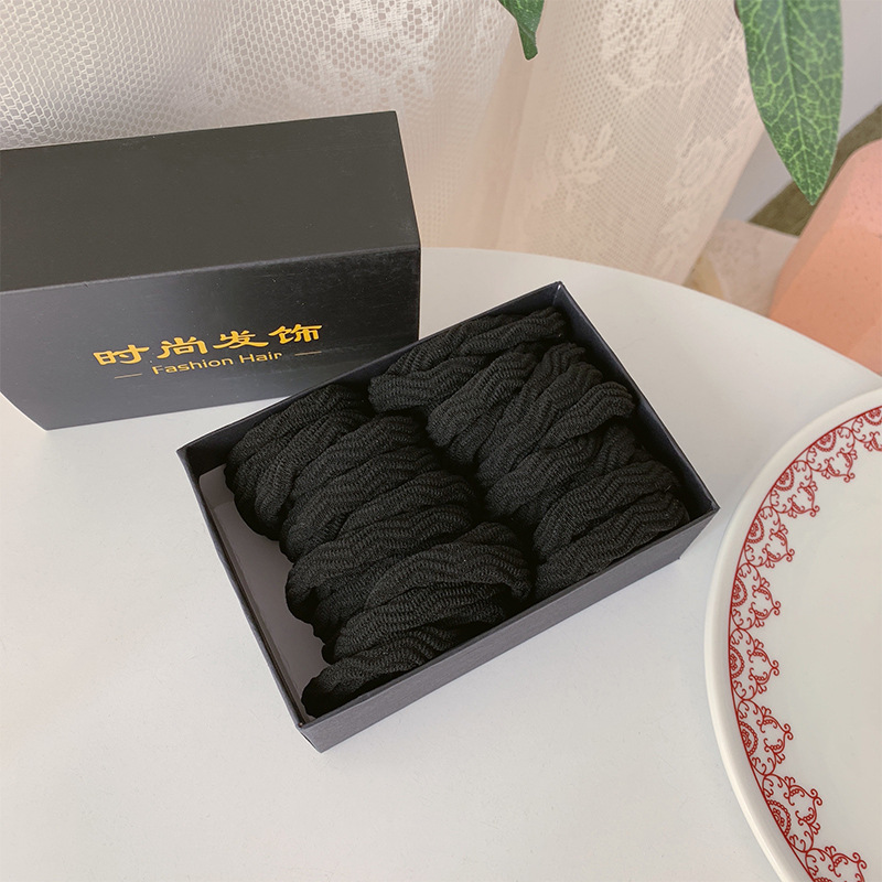 Cuerda de cabeza gruesa banda de goma toalla banda de pelo de las mujeres alta elástica duradera banda de goma sin costura temperamento simple cuerda de lazo de pelo diario