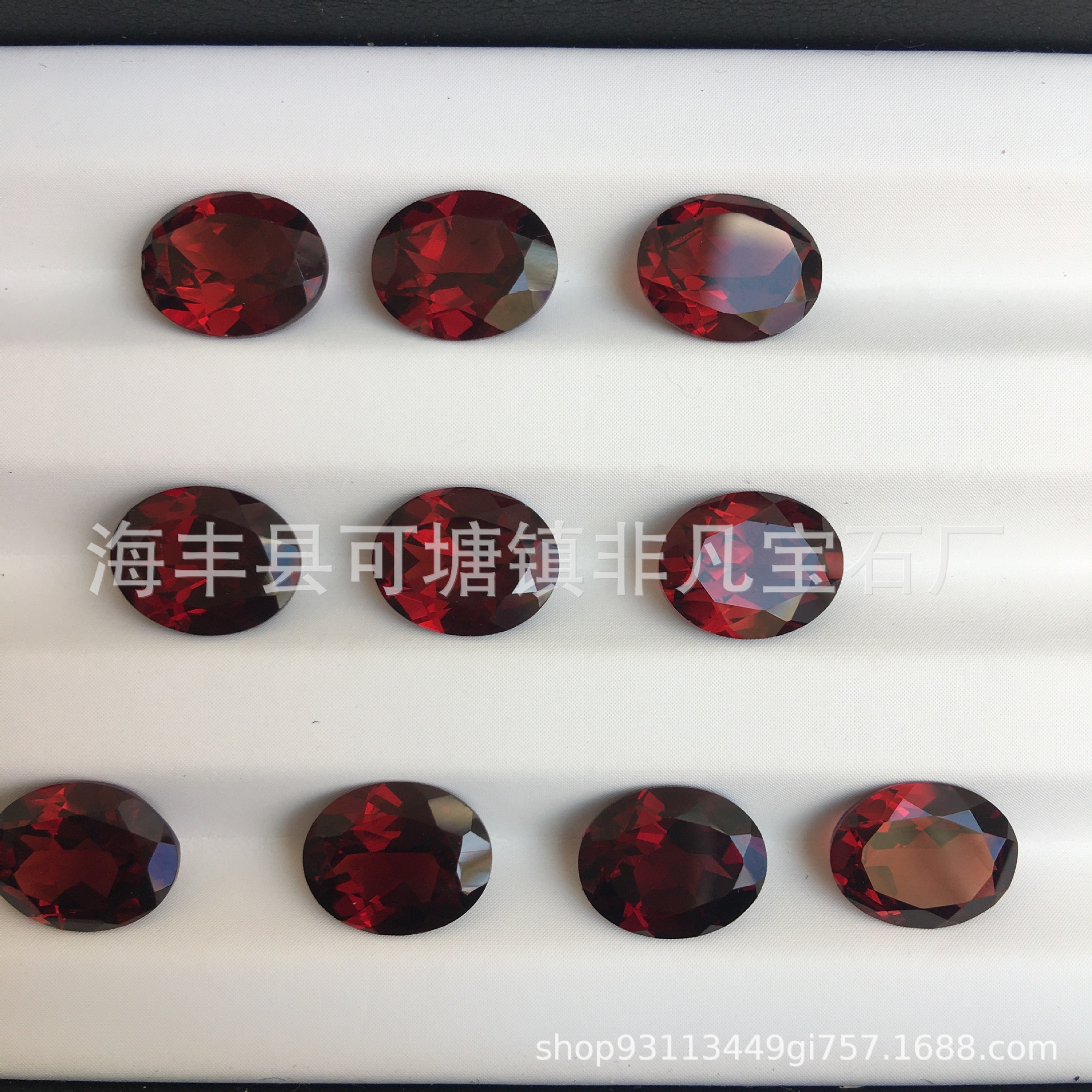 Factory Wholesale Natural Garnet Ring Surface Bare Stone Dan-shaped Faceted Pointed Bottom Fully Net Natural Colorful Treasure Inlaid with Stones