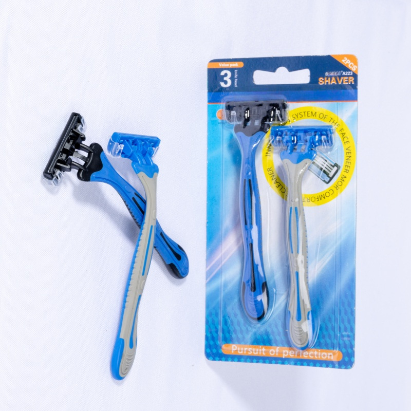 Manual Razor Three-Layer Razor Holder Washable Men's Razor Stainless Steel Blade Manual Women's Underarm Hair Shaver