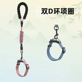 狗狗猫咪牵引绳狗链子遛狗遛猫绳双D环项圈中小型犬泰迪宠物用品