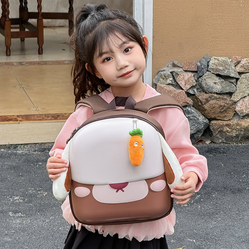 Mochila de dibujos animados para niños y niñas, bonita pequeña zanahoria conejo, mochila de bebé, nueva mochila de huevo ligera para niños