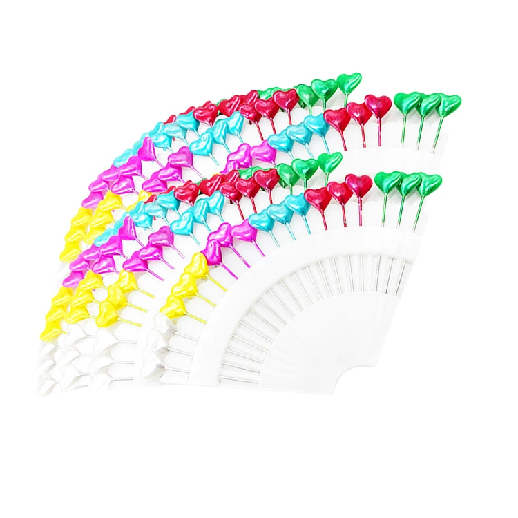 Веерообразная цветная жемчужная игла для позиционирования иглы Антикоррозийная фиксированная игла DIY ручной инструмент для шитья одежды с толстой головкой