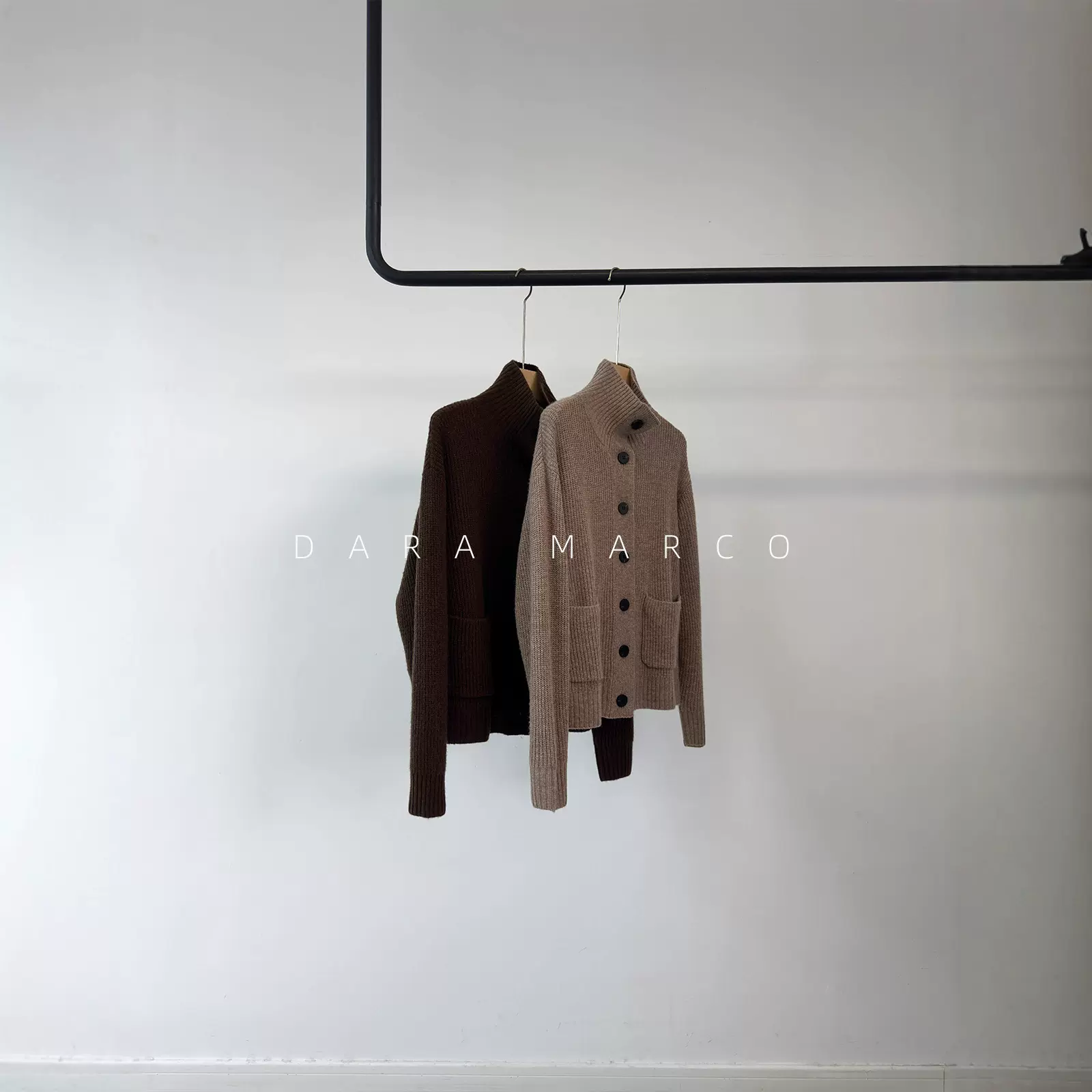 松弛老钱~小禾柜3K＋高克重7针自由领全羊毛开衫毛衣外套女25秋冬