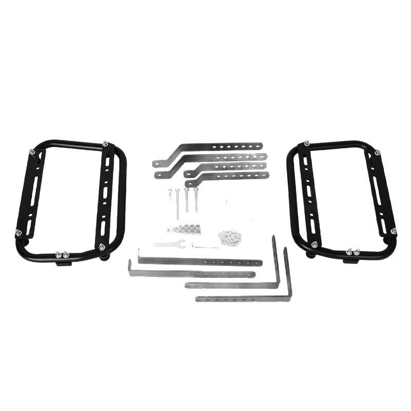 Motocicleta universal caja lateral soporte adecuado para Kawasaki Yamaha Suzuki Honda motocicleta aleación de aluminio caja lateral marco