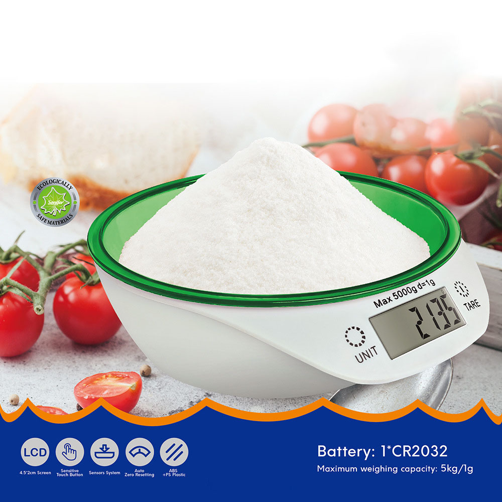 Cocina casera Hornear de alta precisión Báscula electrónica de peso pesado con plato tazón redondo Báscula electrónica de comida KITCHEN SCALE
