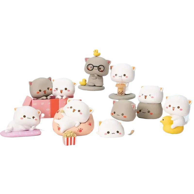 Blind box фигурка Peach Cat, милое настольное украшение, коллекционная 15 см