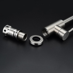 304 stainless steel kitchen anti-splashing cold and hot water faucet single cold washing basin sink faucet wall-mounted brushed finish rotatable