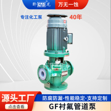 125GF-32耐酸碱立式管道泵氯碱氯苯输送泵硝酸化工泵衬氟离心泵