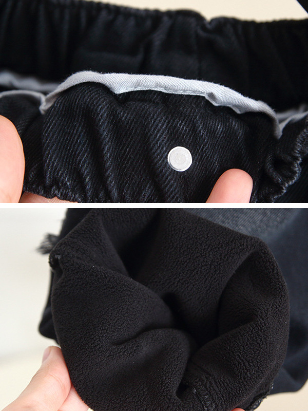 6974 pantalones para niños jeans para niños de invierno más engrosamiento de terciopelo 2025 nuevos pantalones rectos de terciopelo para niños y bebés